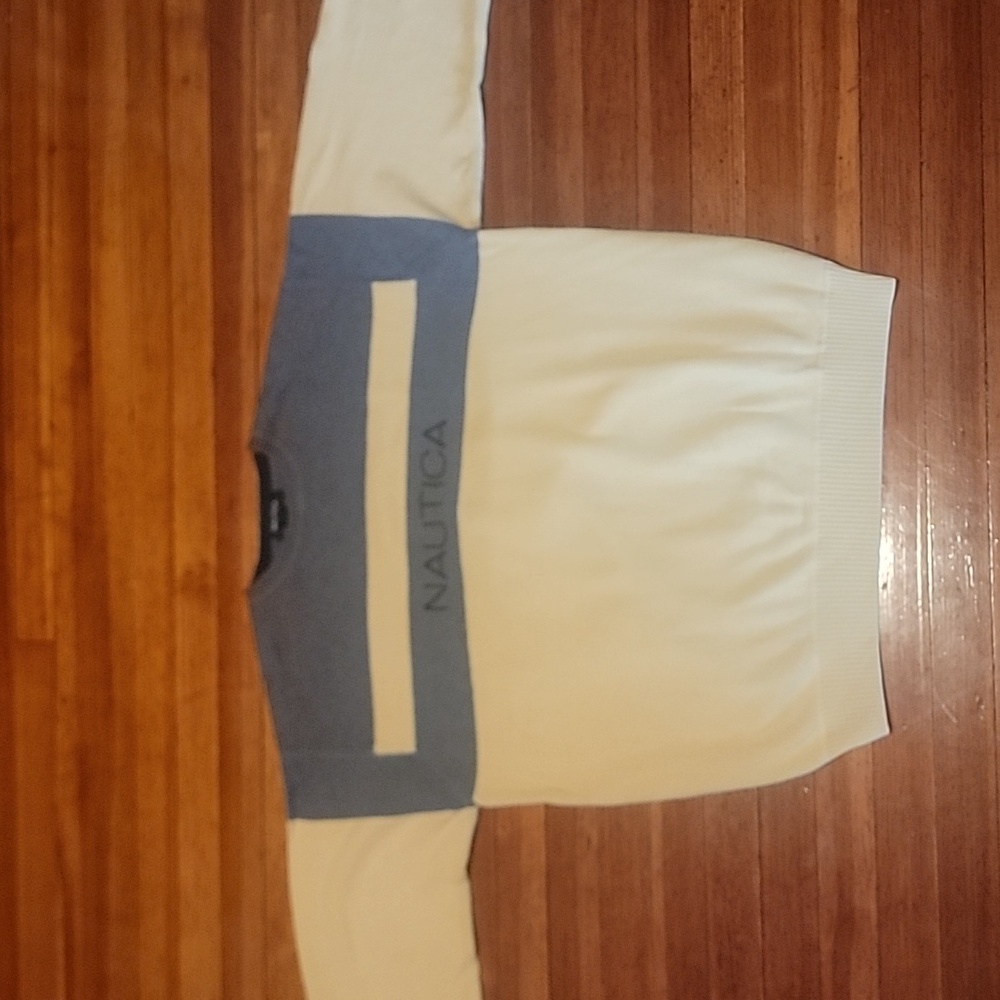 Nautica Gray and Yellow Mens Sweater